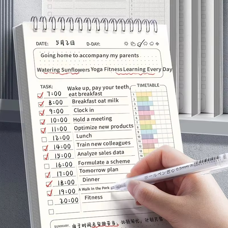 Office Stationery Supply List - 1pc プランナーアジェンダスパイラル A5 ノートブックスケジュールデイリープラン To Do