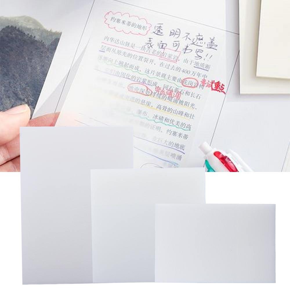 Office Stationery Supply List - オフィス・学校用品 文房具 ステッカー 自己粘着性 透明付箋 PETメモパッド