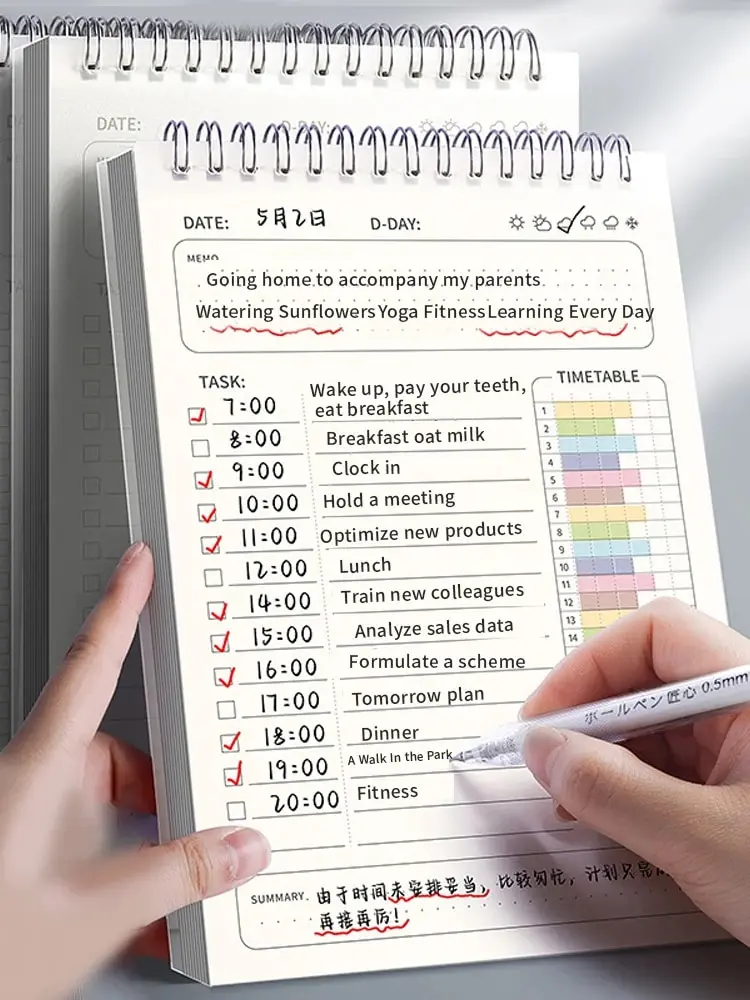 Office Stationery Supply List - 1pc プランナーアジェンダスパイラル A5 ノートブックスケジュールデイリープラン To Do