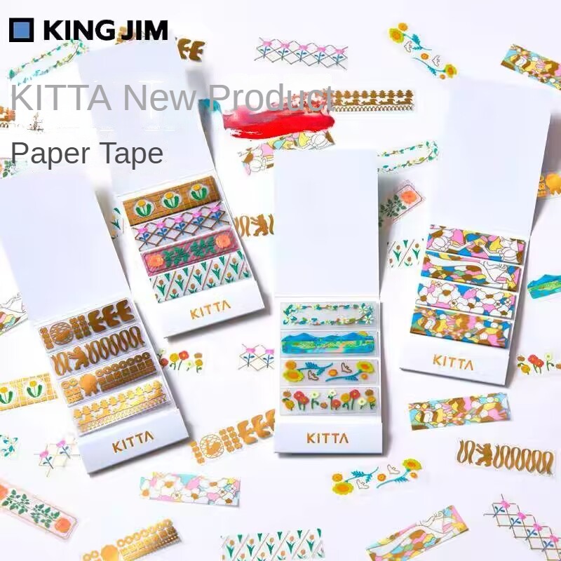 Washi Tape Set - キットタ小さなかわいい洗面紙テープ、DIY手作りの新鮮な装飾、透明なステッカー、ハンドブックスライステープ、日本