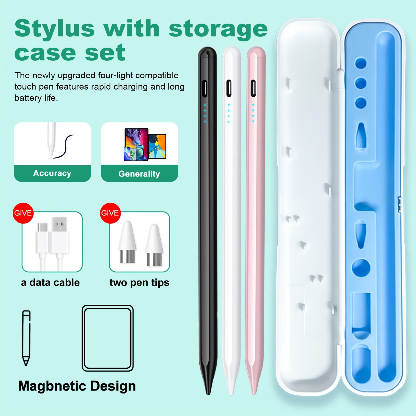 Sticky Note Cube - ユニバーサルアンドロイド用サムスンギャラクシータブA9 A9Plus A8 A7 A7liteタブレットSペンシルタッチスクリーンスタイリストペン書き込み描画用