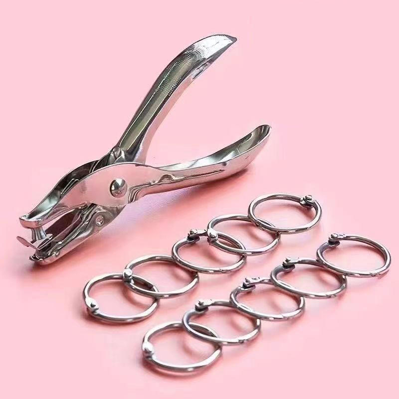 Paper Punch 3 Hole - 手持ち式金属文具丸穴径3/6mm穴あけパンチプライヤー穴あけパンチ紙穴あけパンチ箱入りシングルホールパンチ