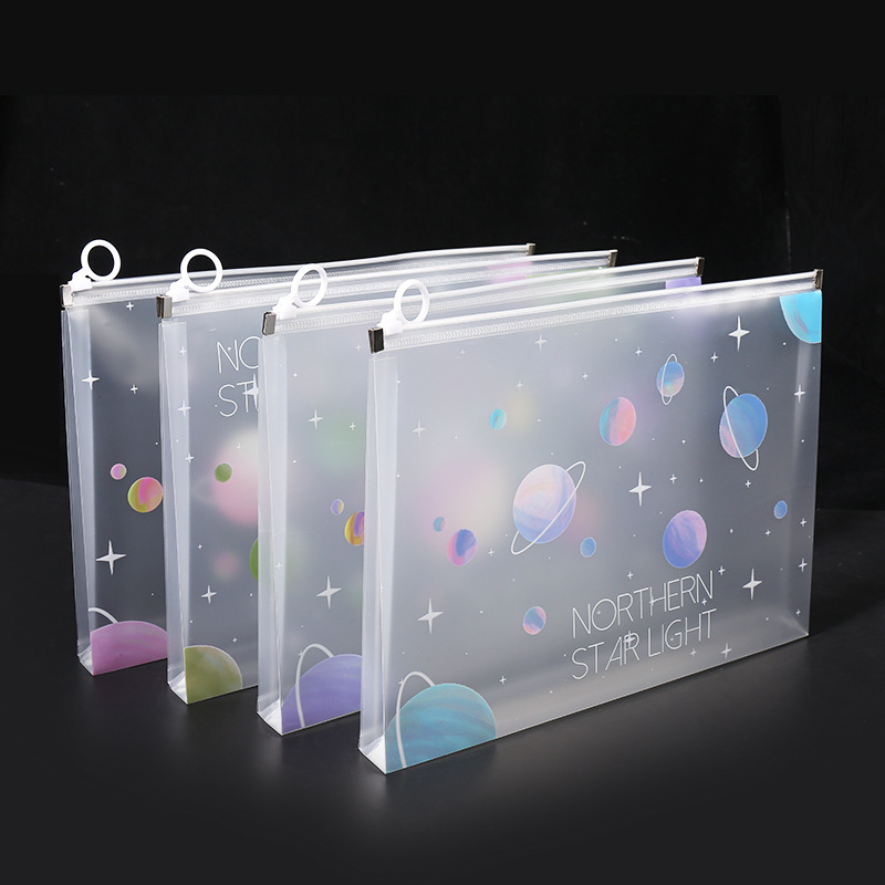 Is Stationery Office Supply - 4/12 個 A4 スペースジッパーフォルダーファイルバッグポーチさくら文具収納袋学校事務用品漫画収納オーガナイザー