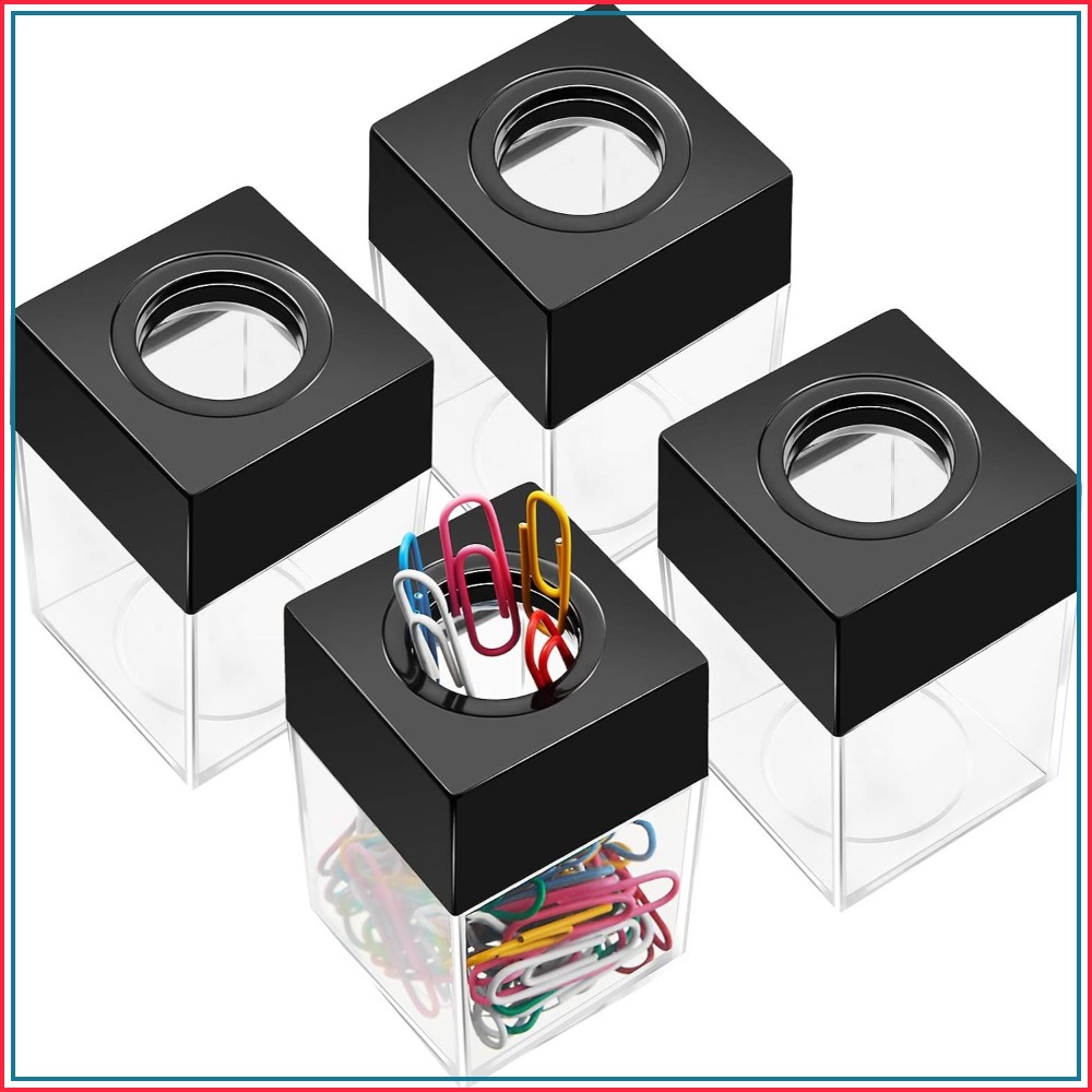 磁気ペーパークリップディスペンサー 4個セット - オフィス - Paperclip Magnetic Set のレビューと価格