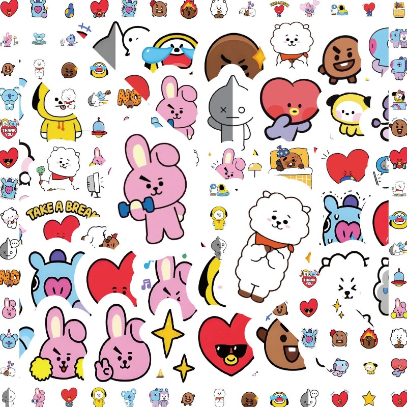 BT21 コヤ RJ タタ シューキー マンチミー ステッカ - Memo Pad Sticky のレビューと価格