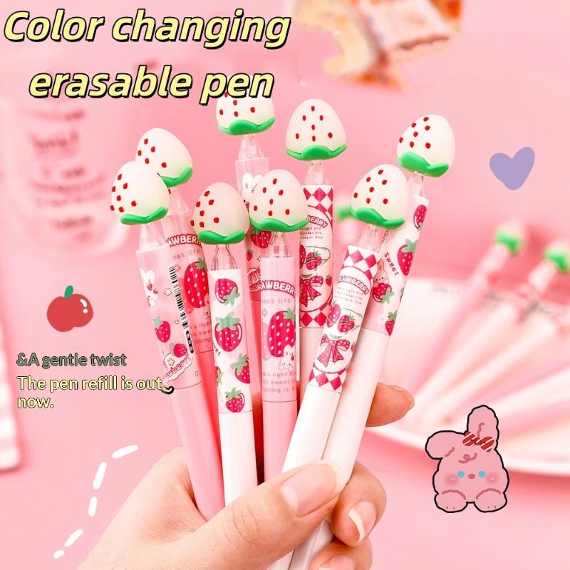イチゴデザイン消せるゲルペンセット、光に反応して色が変わるイ - Gel Ink Pen Set のレビューと価格