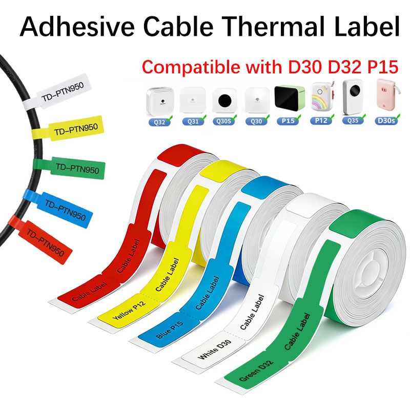 12*109 ミリメートルケーブル熱ラベルステッカー粘着ロー - Label Printer Tape のレビューと価格