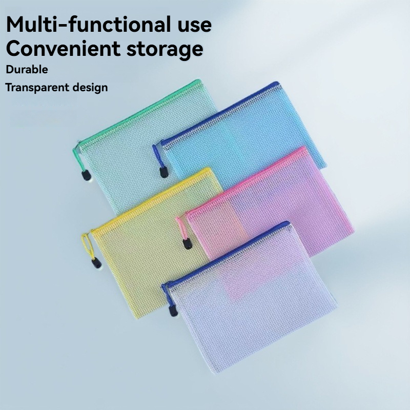 5 個文具収納フォルダーファイルメッシュジッパーポーチ A4 - Is Stationery Office Supply のレビューと価格