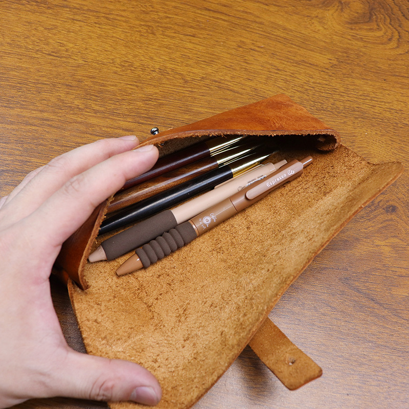 韓国風ヴィンテージ植物タンニンなめし革長財布多目的ペンケース - Tan Stationery & Office Supply のレビューと価格